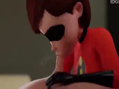 The Incredibles cartoon porn with MILF riding a big hard cock